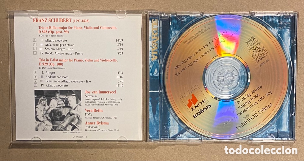 CDs de m&uacute;sica: CD. SCHUBERT PIANO TRIOS. IMMERSSEL - BETHS - BYLSMA. - Foto 2