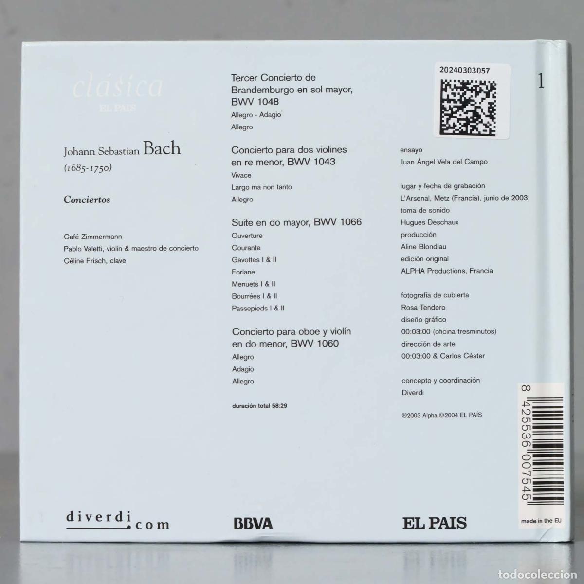 CDs de m&uacute;sica: CD. BACH CONCIERTOS - Foto 2