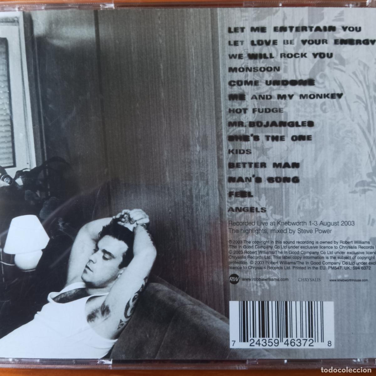 CDs de m&uacute;sica: ROBBIE WILLIAMS, LIVE AT KNEBWORTH. CD - Foto 2