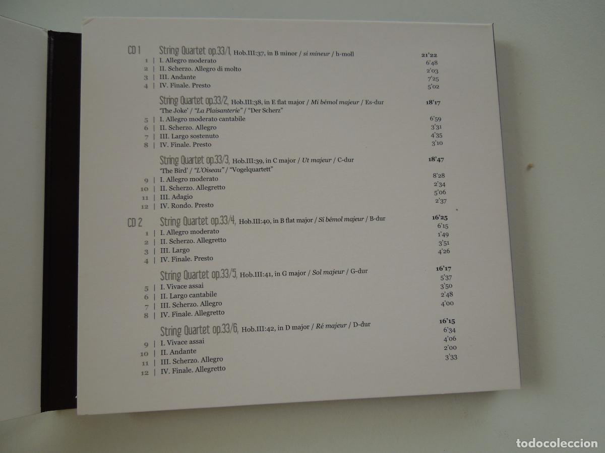 CDs de m&uacute;sica: HAYDN, STRING QUARTETS OP 33 - CUARTETO CASAL - 2 CD,S + LIBRETO - Foto 5