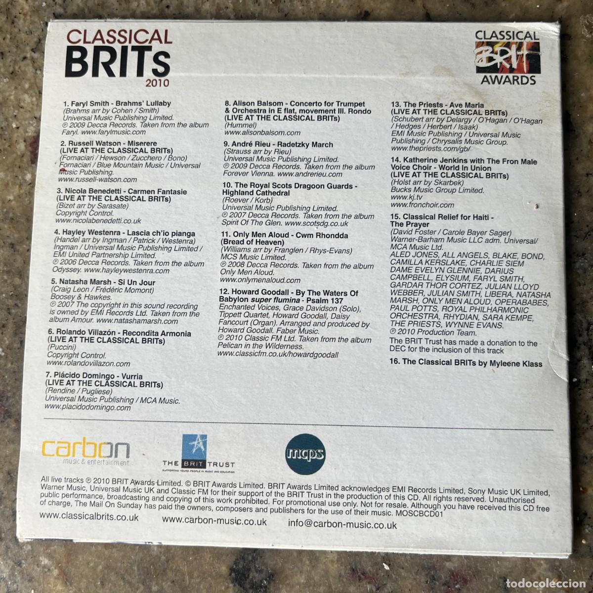 CDs de m&uacute;sica: CLASSICAL BRITS 2010 . CD . 2010 UK - Foto 2