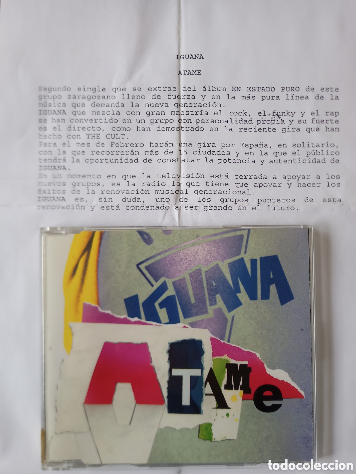 CDs de m&uacute;sica: Iguana - &Aacute;tame (CD single) - Foto 1