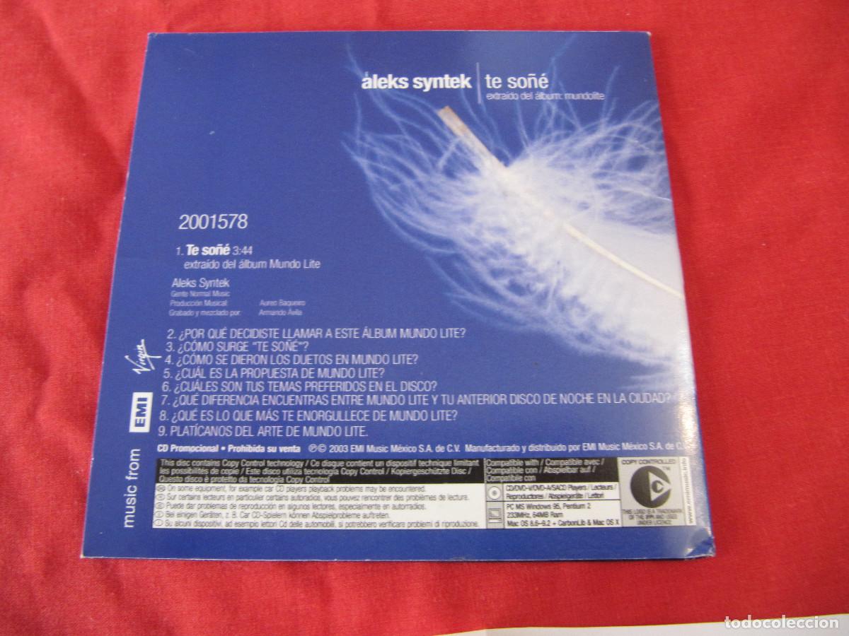 CDs de m&uacute;sica: Aleks Syntek &ndash; Te So&ntilde;&eacute; CD SINGLE CADENA 100 - Foto 2