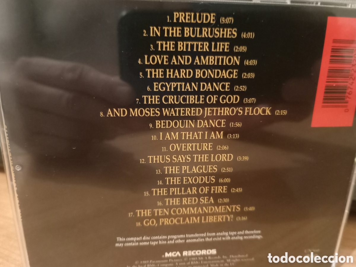 CDs de m&uacute;sica: CD SOUNDTRACK: THE TEN COMMANDMENTS - ELMER BERNSTEIN - Foto 3