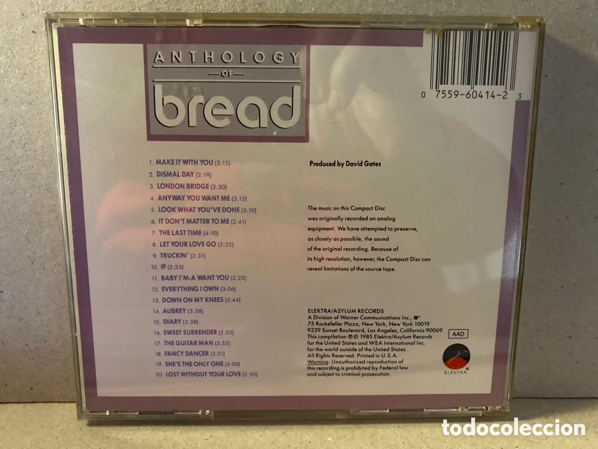 CDs de m&uacute;sica: Bread - Anthology Of Bread (CD, Comp) - Foto 2