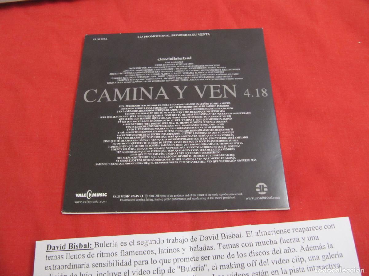 CDs de m&uacute;sica: DAVID BISBAL Camina y ven CD SINGLE CADENA 100 - Foto 2