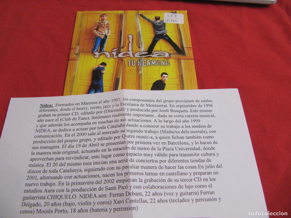 CDs de m&uacute;sica: NIDEA TU HERMANA PROMO CD SINGLE CADENA 100 - Foto 1