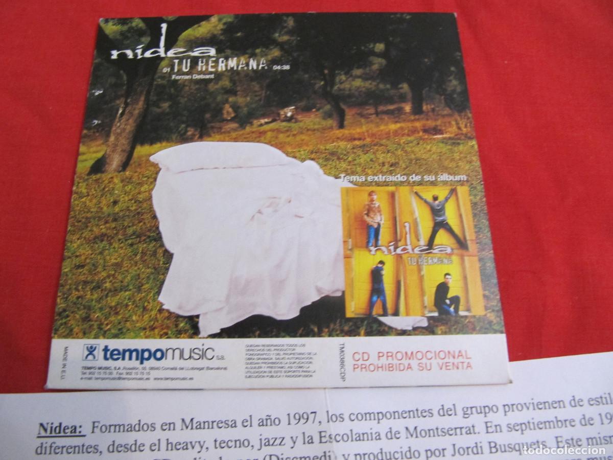 CDs de m&uacute;sica: NIDEA TU HERMANA PROMO CD SINGLE CADENA 100 - Foto 2