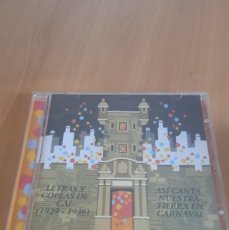 CDs de Música: MM-12NOV CD MUSICA LETRAS Y COPLAS DE CAI 1929 1936 ASI CANTA NUESTRA TIERRA EN CARNAVAL