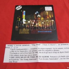 CDs de Música: BJORK AND DAVID ARNOLD - PLAY DEAD CD SINGLE CADENA 100