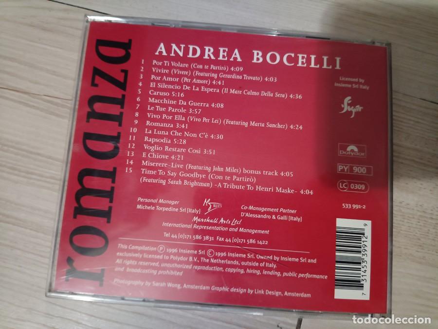 CDs de m&uacute;sica: ANDREA BOCELLI - ROMANZA - Foto 3
