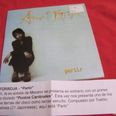 CDs de Música: ANA TORROJA - PARTIR (CD SINGLE PROMOCIONAL CADENA 100 MECANO