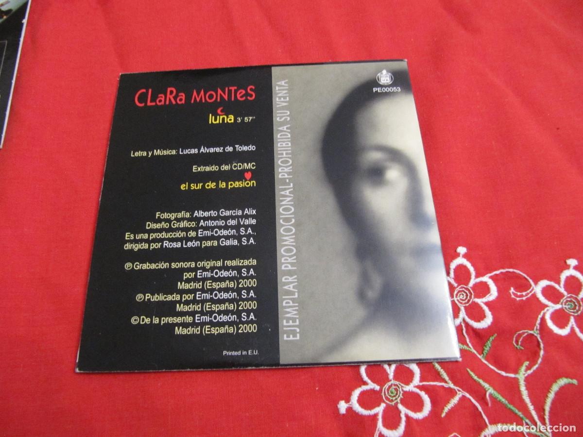 CDs de m&uacute;sica: CLARA MONTES LUNA PROMO CD-SINGLE - Foto 2