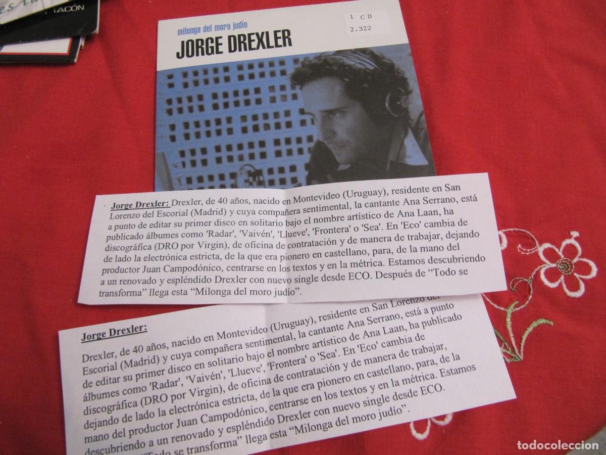 CDs de m&uacute;sica: Jorge Drexler &ndash; Milonga Del Moro Judio CD SINGLE CADENA 100 - Foto 1
