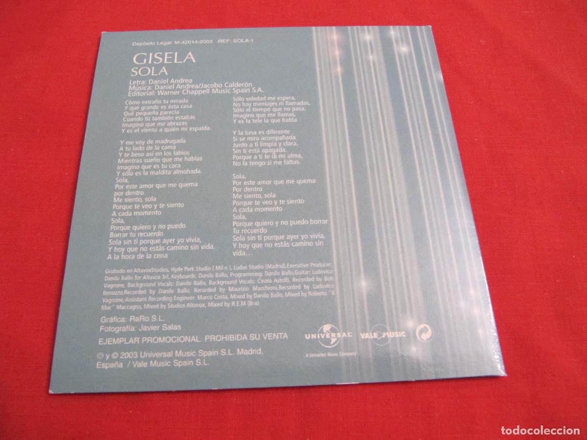 CDs de m&uacute;sica: CD SINGLE - GISELA - SOLA - Foto 2