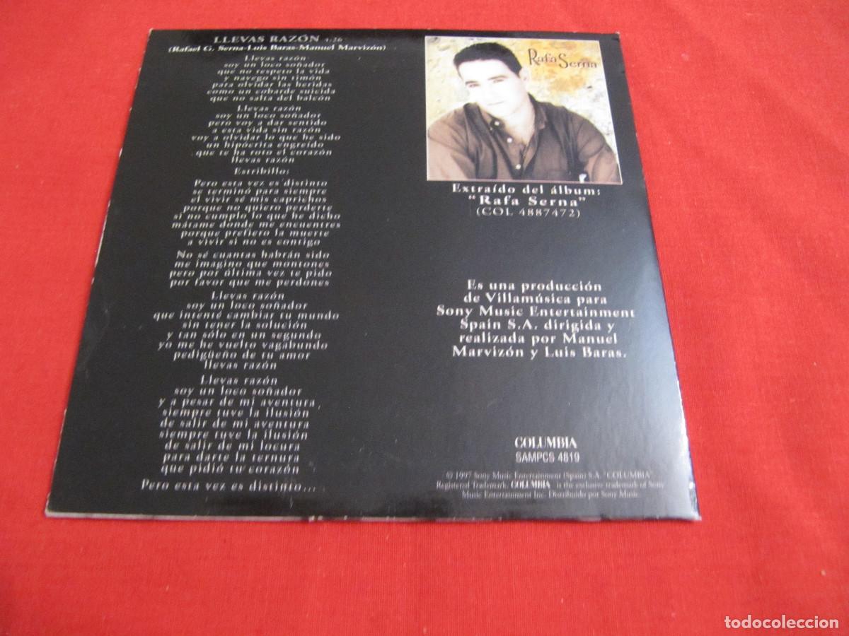 CDs de m&uacute;sica: RAFA SERNA, LLEVAS RAZON - Foto 2
