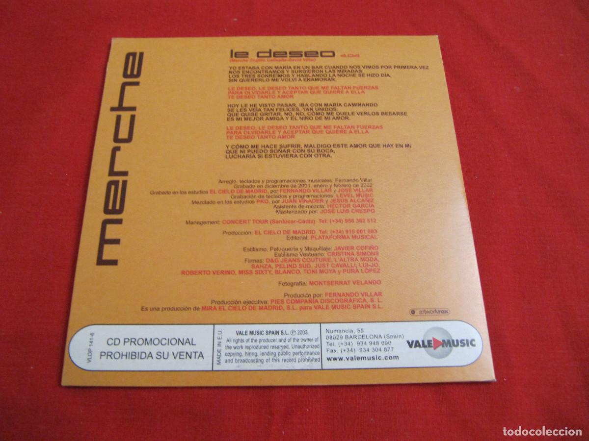 CDs de m&uacute;sica: MERCHE (TE DESEO REMIX) CD PROMO SINGLE - Foto 2