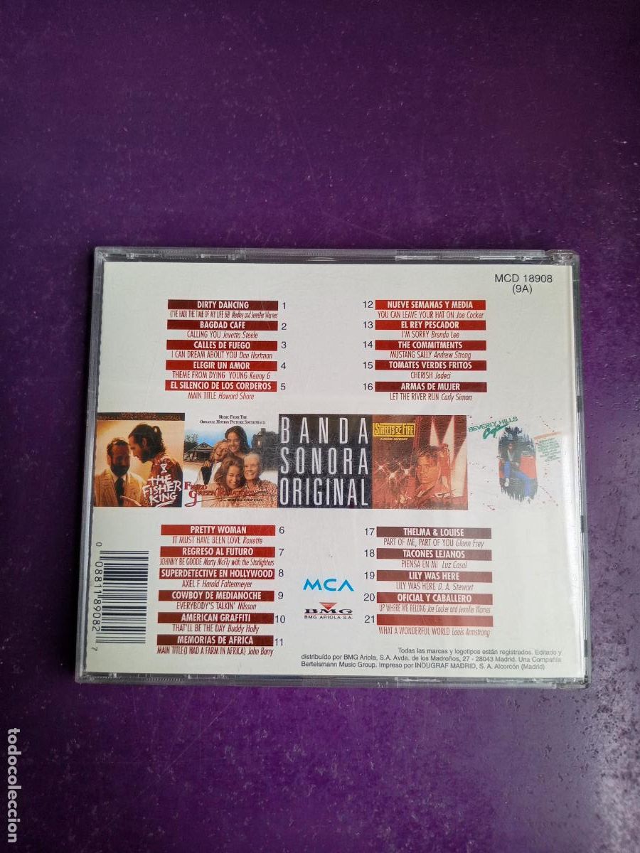 CDs de m&uacute;sica: Banda Sonora Original - 21 Exitos De Cine En Version Original - CD MCA 1992 - POCO USO, BSO - Foto 2