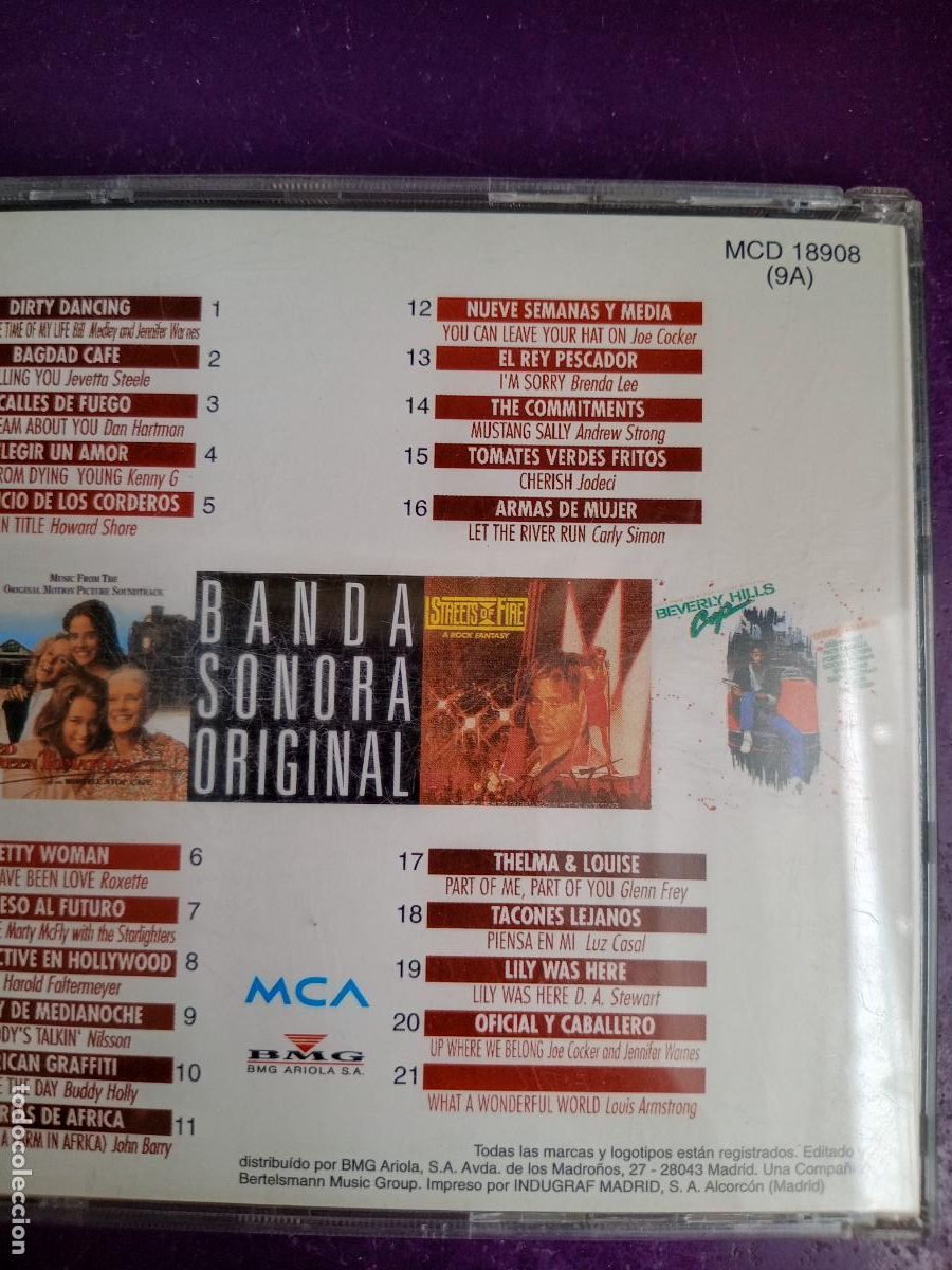 CDs de m&uacute;sica: Banda Sonora Original - 21 Exitos De Cine En Version Original - CD MCA 1992 - POCO USO, BSO - Foto 4