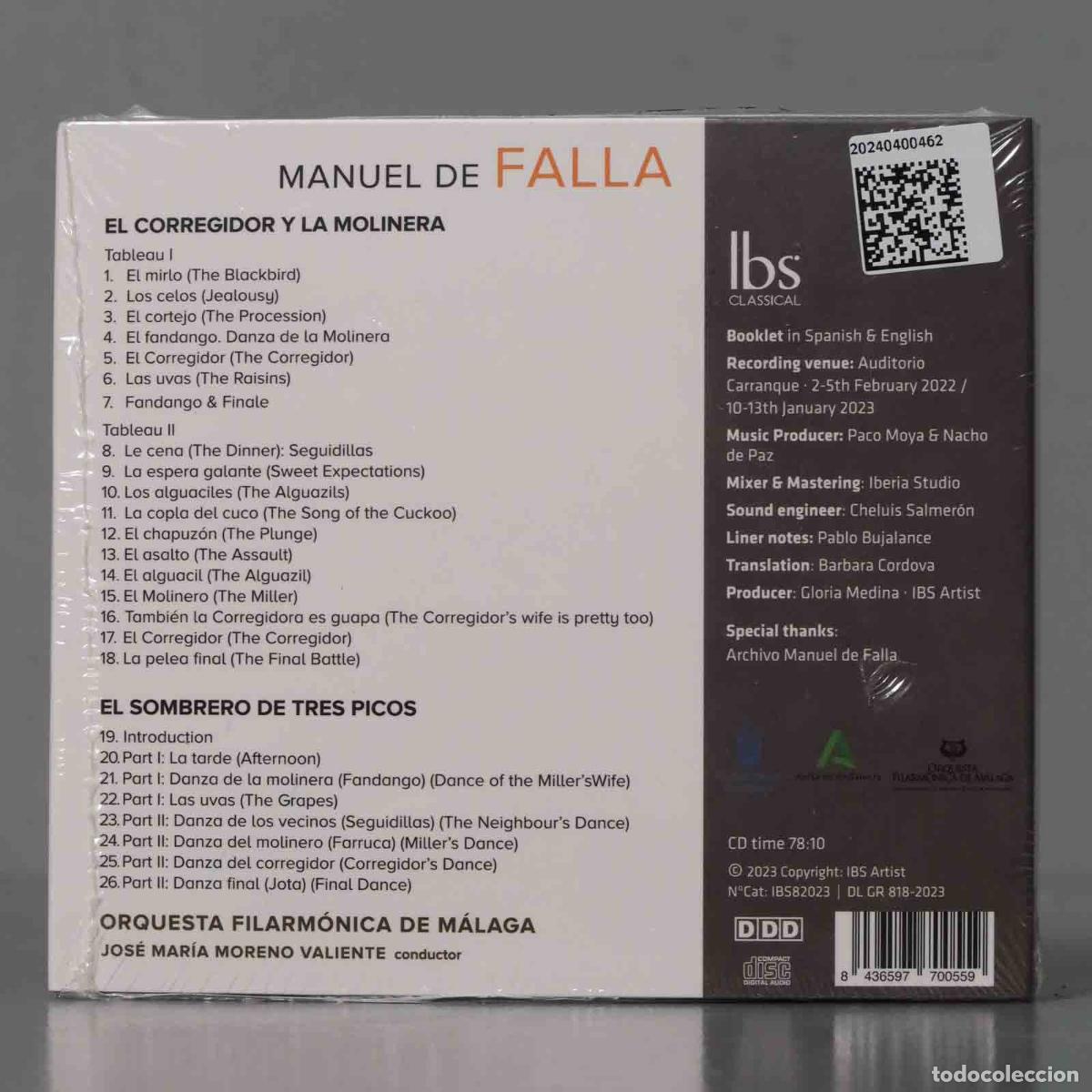 CDs de m&uacute;sica: CD. ORCH PHIL DE MALAGA/ - FALLA - EL CORREGIDOR. PRECINTADO - Foto 2