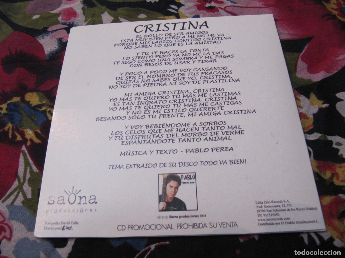 CDs de m&uacute;sica: Pablo &ndash; Cristina CD SINGLE CADENA 100 - Foto 4
