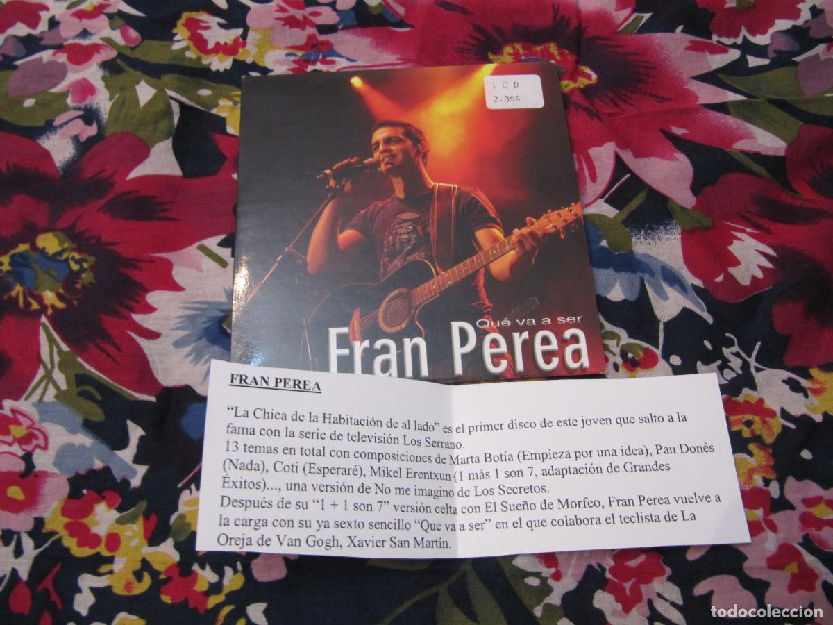 CDs de m&uacute;sica: FRAN PEREA - QUE VA A SER ( CD SINGLE CADENA 100 ) - Foto 1