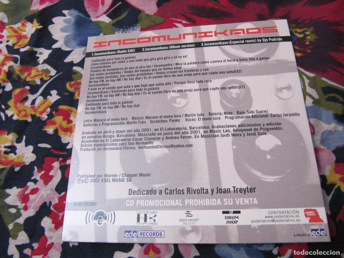 CDs de m&uacute;sica: MACACO - CD SINGLE - INCOMUNIKAOS - Foto 3