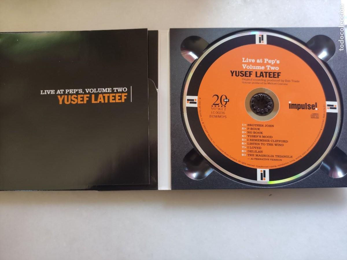 CDs de m&uacute;sica: YUSEF LATEEF. LIVE AT PEPS VOLUME TWO. IMPULSE!. DIGIPACK - Foto 2