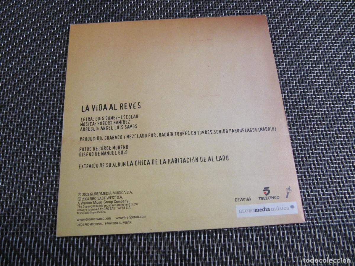 CDs de m&uacute;sica: FRAN PEREA - LA VIDA AL REVES ( CD SINGLE) - Foto 2