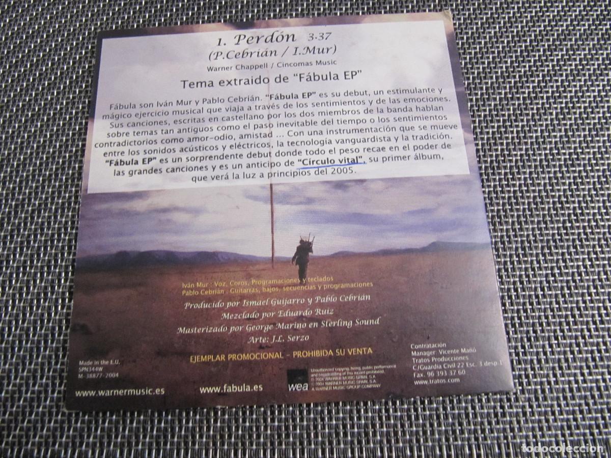CDs de m&uacute;sica: F&Aacute;BULA - PERD&Oacute;N - Foto 3