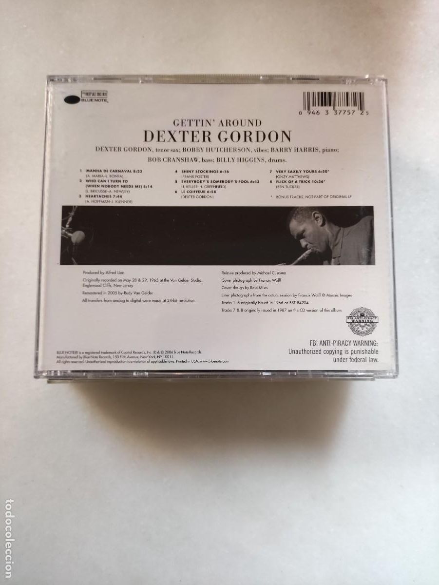 CDs de m&uacute;sica: DEXTER GORDON. GETTIN AROUND. BLUE NOTE - Foto 2
