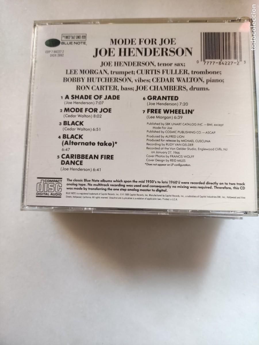 CDs de m&uacute;sica: JOE HENDERSON. MODE FOR JOE. BLUE NOTE. - Foto 2