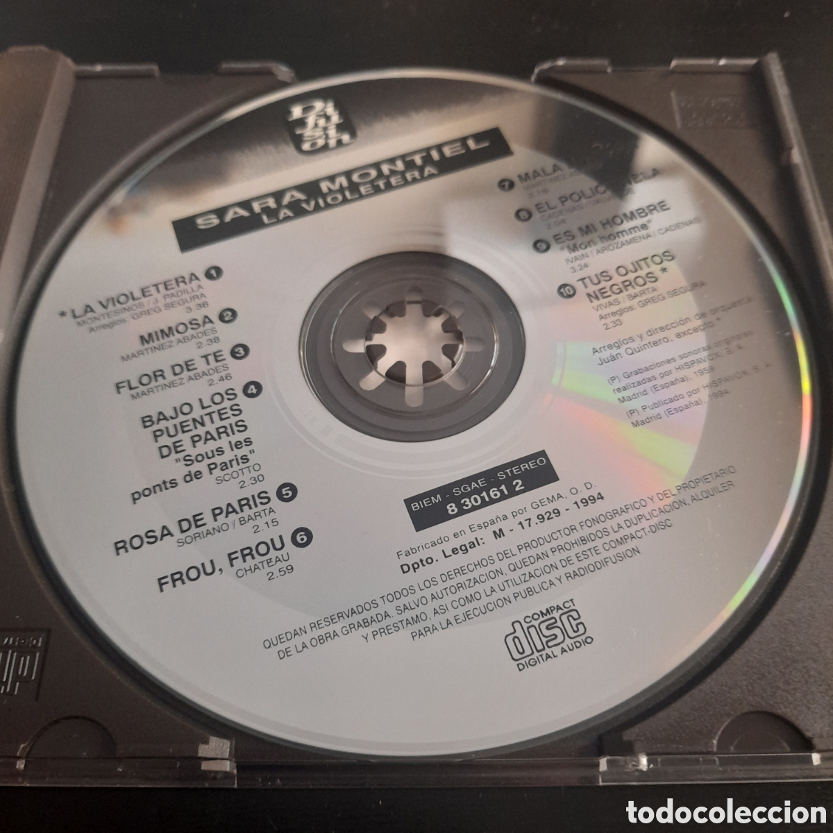 CDs de m&uacute;sica: Sara Montiel &ndash; La Violetera. CD Espa&ntilde;a 1994 - Foto 2