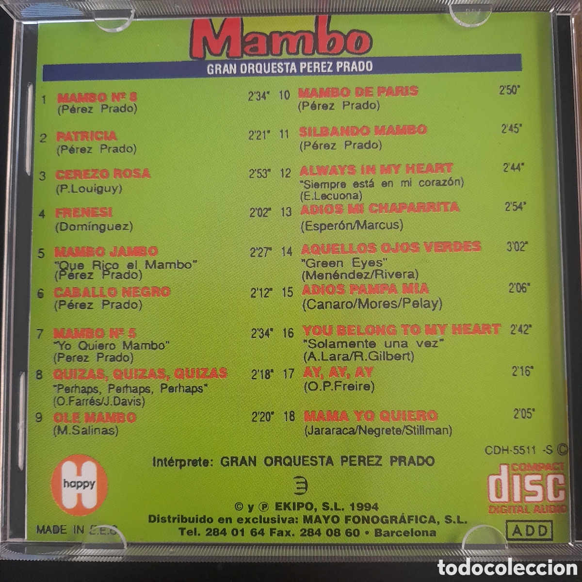 CDs de m&uacute;sica: mambo gran orquesta perez prado CD - Foto 3
