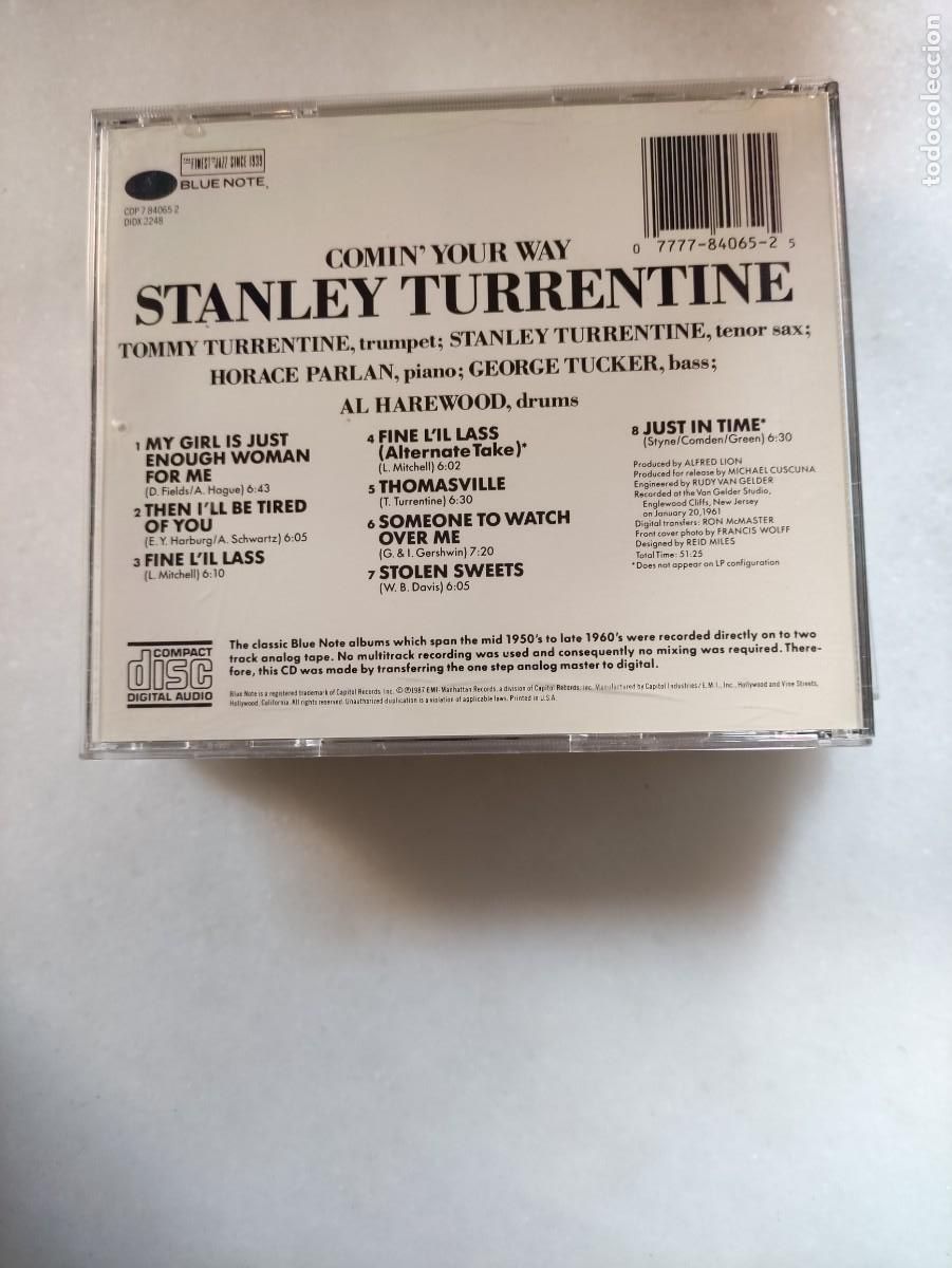 CDs de m&uacute;sica: STANLEY TURRENTINE. COMIN YOUR WAY. BLUE NOTE - Foto 2