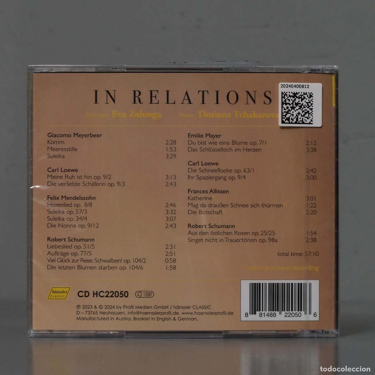 CDs de m&uacute;sica: CD. ZALENGA/TCHAKAROVA - IN RELATIONS. PRECINTADO - Foto 2