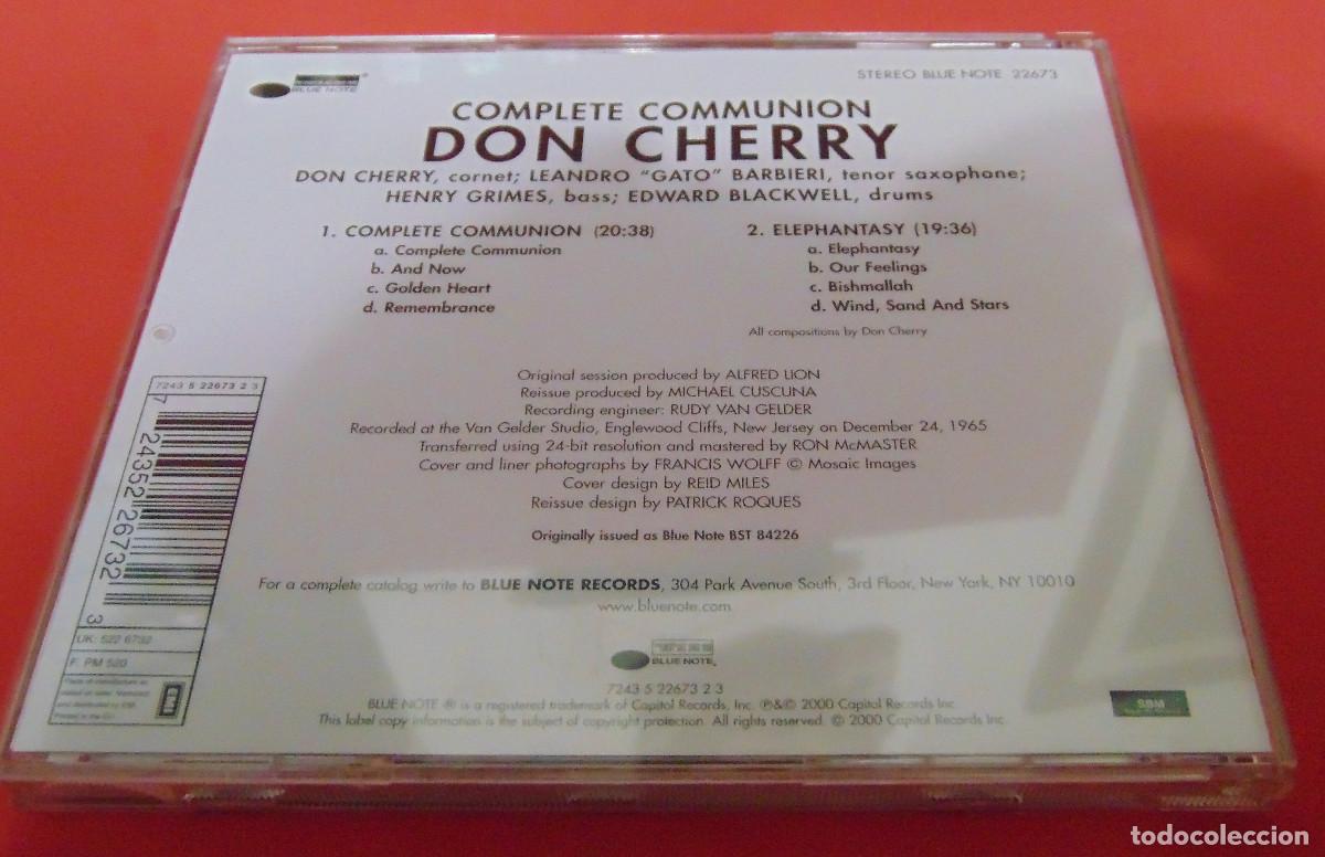 CDs de m&uacute;sica: DON CHERRY - COMPLETE COMMUNION - CD ALBUM - REMASTERED - BLUE NOTE - 2000 - Foto 3