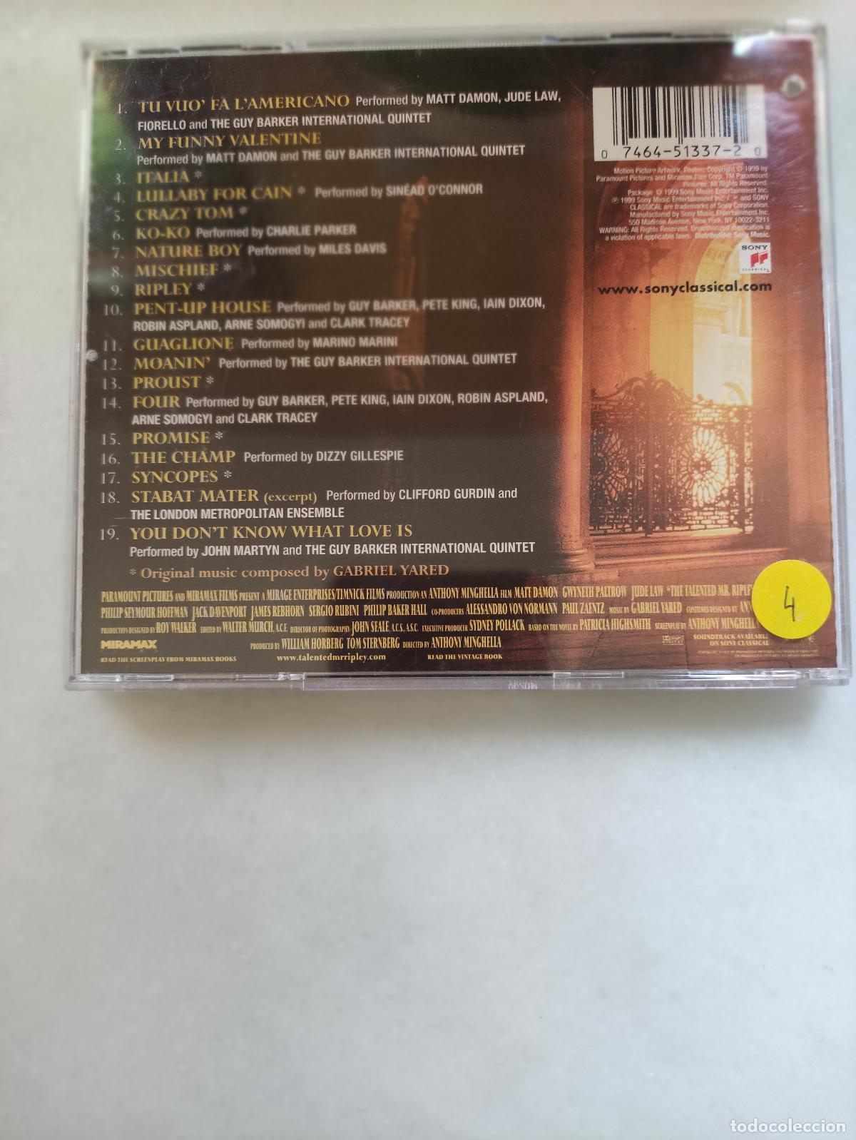 CDs de m&uacute;sica: THE TALENTED MR RIPLEY - Foto 2