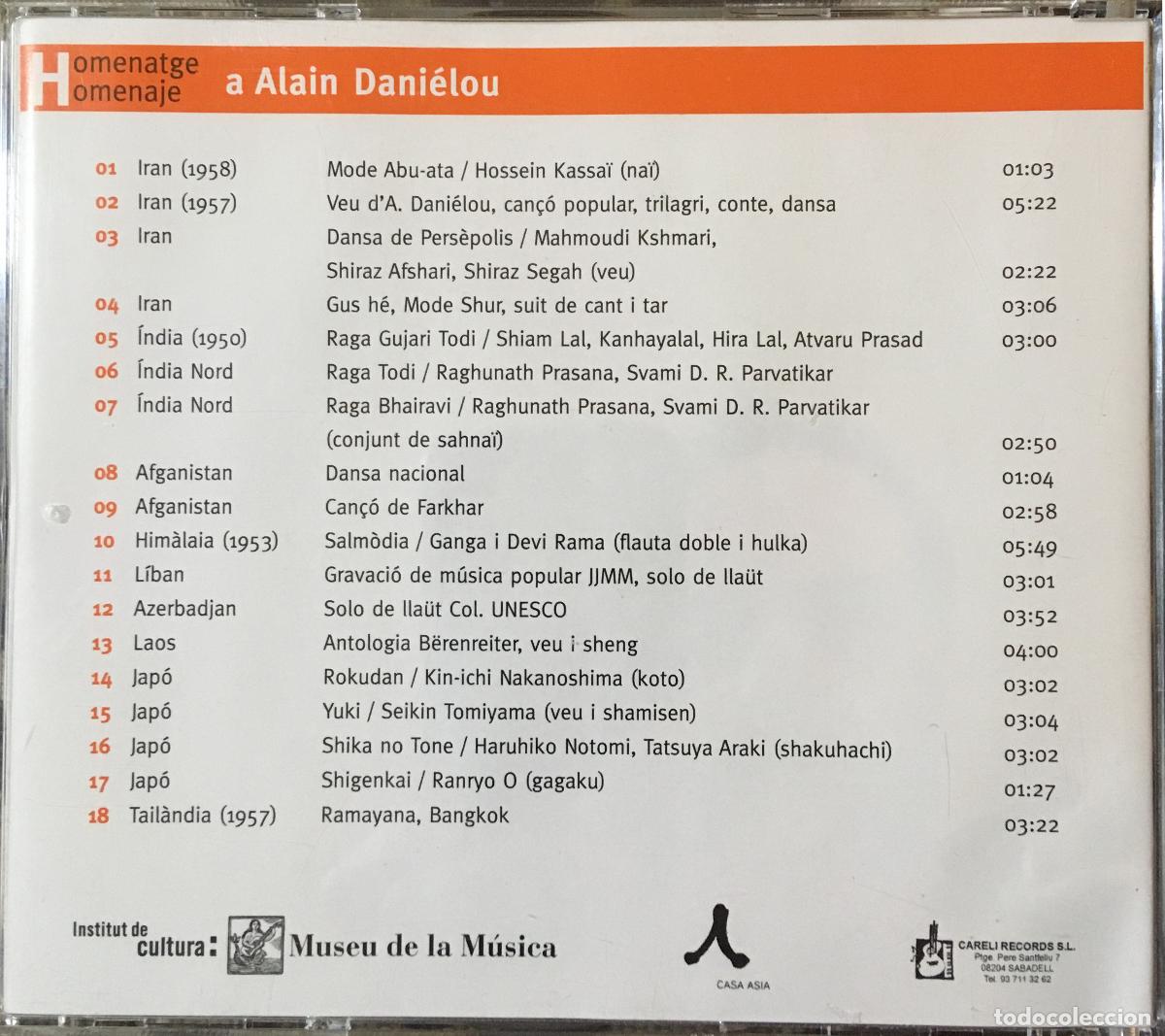 CDs de m&uacute;sica: CD Varios - Homenatge a Alain Dani&eacute;lou - Foto 2