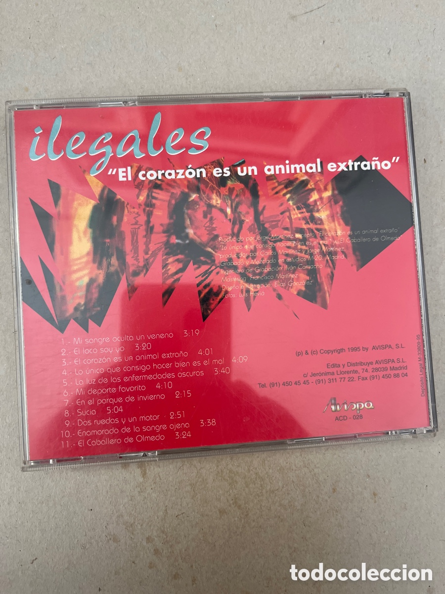 CDs de m&uacute;sica: ILEGALES - EL CORAZON ES UN ANIMAL EXTRA&Ntilde;O - CD - Foto 2
