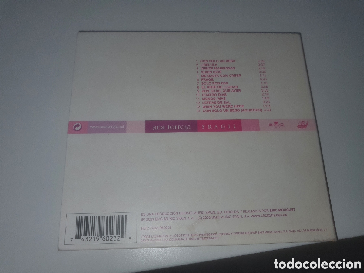 CDs de m&uacute;sica: Cd ana torroja fr&aacute;gil - Foto 2
