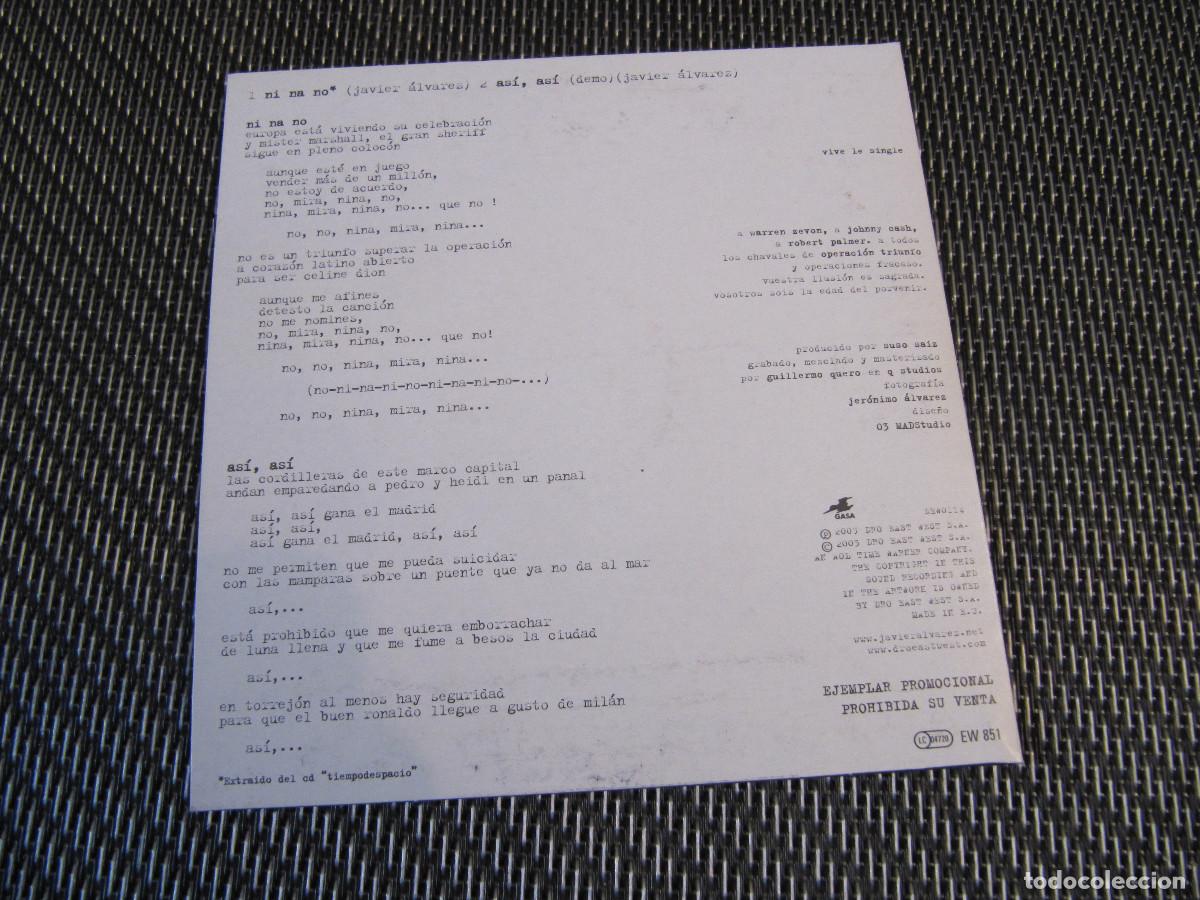 CDs de m&uacute;sica: Javier &Aacute;lvarez &lrm;&ndash; Ni Na No - Foto 2