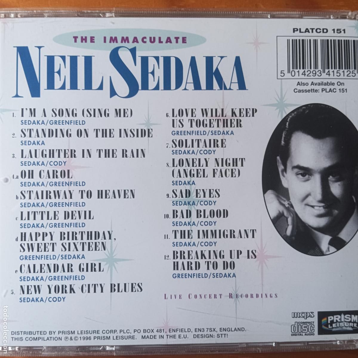 CDs de m&uacute;sica: NEIL SEDAKA, THE IMMACULATE. CD - Foto 2
