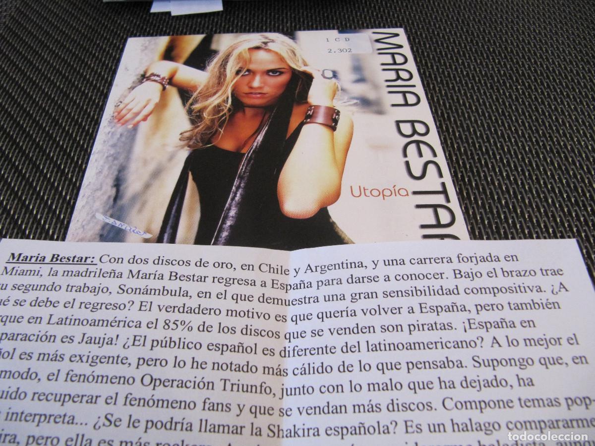 CDs de m&uacute;sica: Mar&iacute;a Bestar &ndash; Utop&iacute;a CD SINGLE CADENA 100 - Foto 1