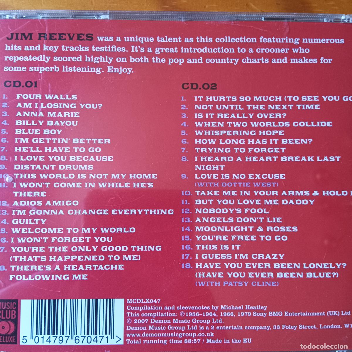CDs de m&uacute;sica: JIM REEVES, DISTANT DRUMS, THE COLLECTION. 2 CDs - Foto 2