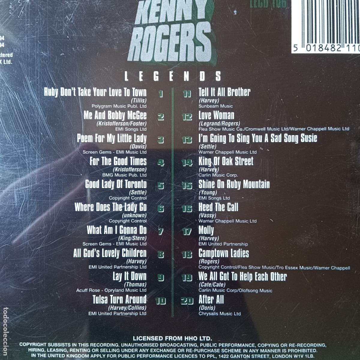 CDs de m&uacute;sica: KENNY ROGERS, LEGENDS. CD - Foto 2