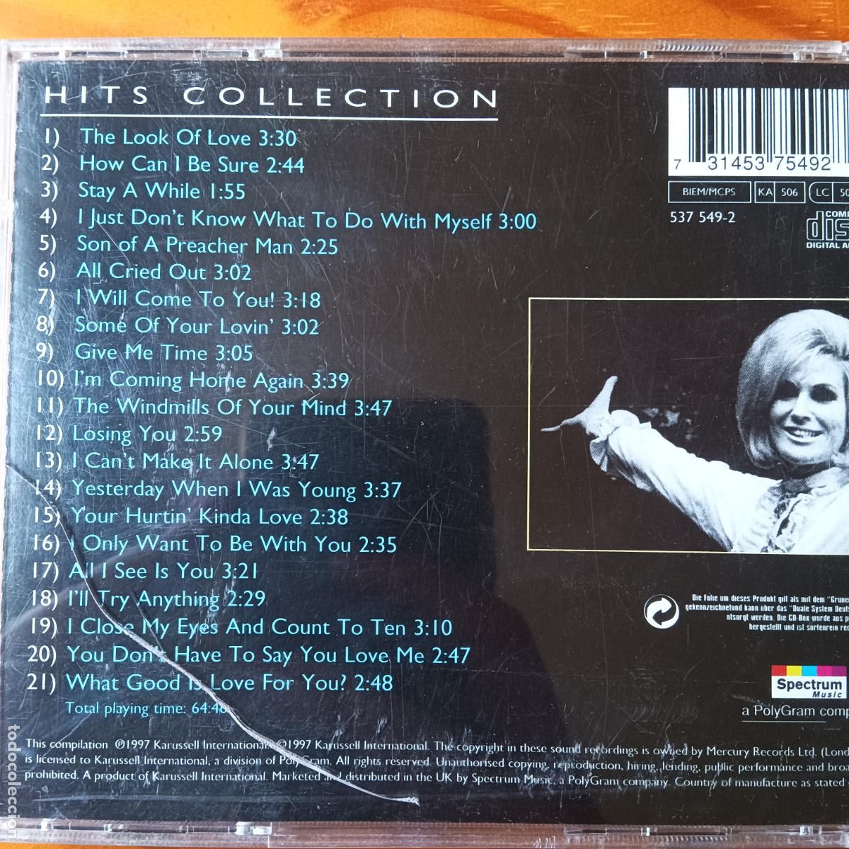 CDs de m&uacute;sica: DUSTY SPRINGFIELD, HITS COLLECTION. CD - Foto 2