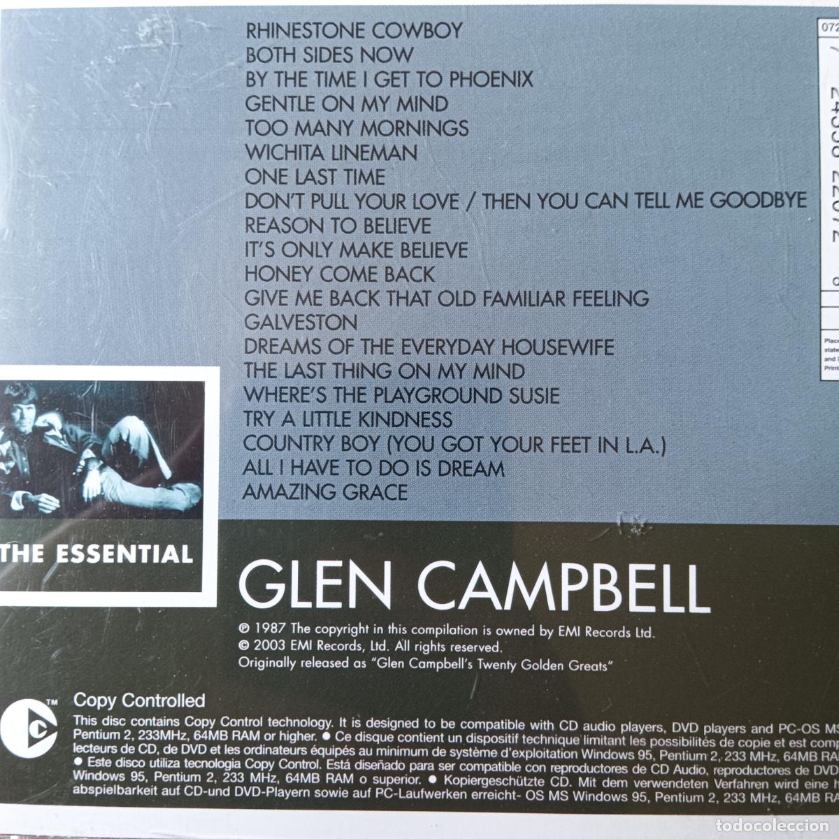 CDs de m&uacute;sica: GLENN CAMPBELL, THE ESSENTIAL. CD - Foto 2