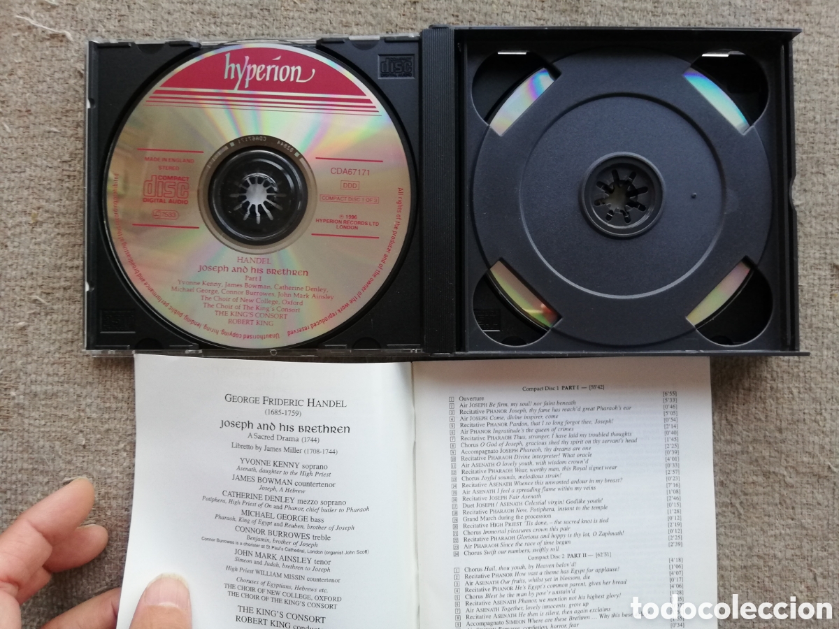 CDs de m&uacute;sica: Handel - Joseph and his brethren. Hyperion. 3 cd - Foto 2