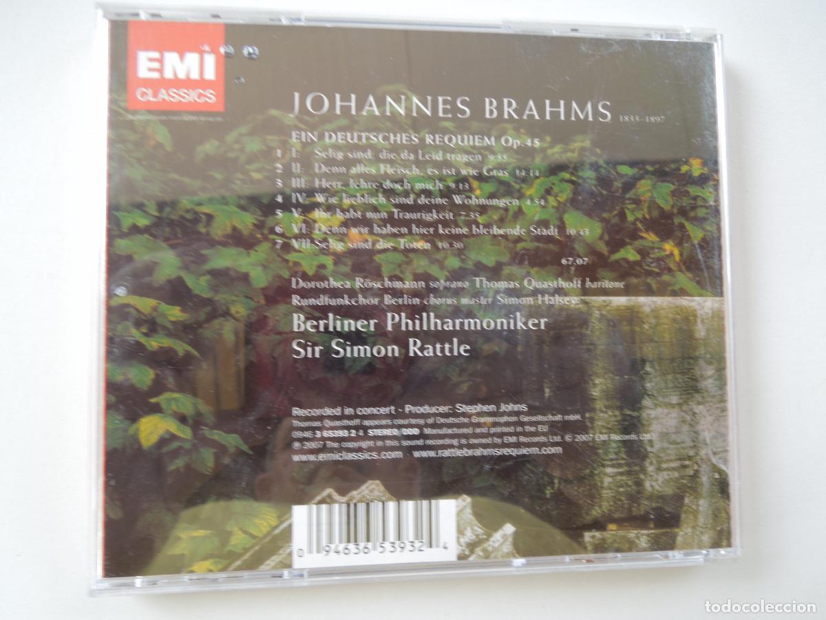 CDs de m&uacute;sica: BRAHMS -EIN DEUTSCHES REQUIEM - SIMON RATTLE - CD - Foto 3